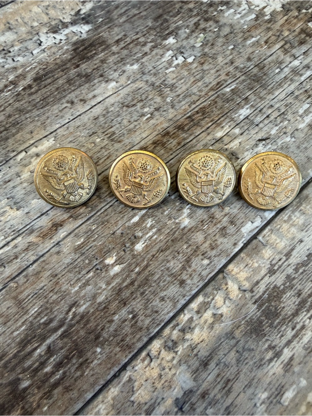 2 for $30 sale: Set of 4 Vintage US Military Buttons U.S. Army Great Seal Eagle